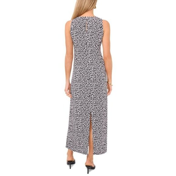 Vince Camuto Women's Floral Crewneck Back Keyhole Sleeveless Dress Black Size XL - Picture 3 of 3